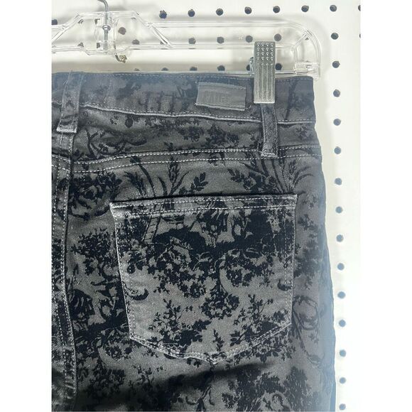 PAIGE Transcend Hoxton High Waist Skinny Ankle Velvet Flocked Versaille jeans si - Picture 11 of 13